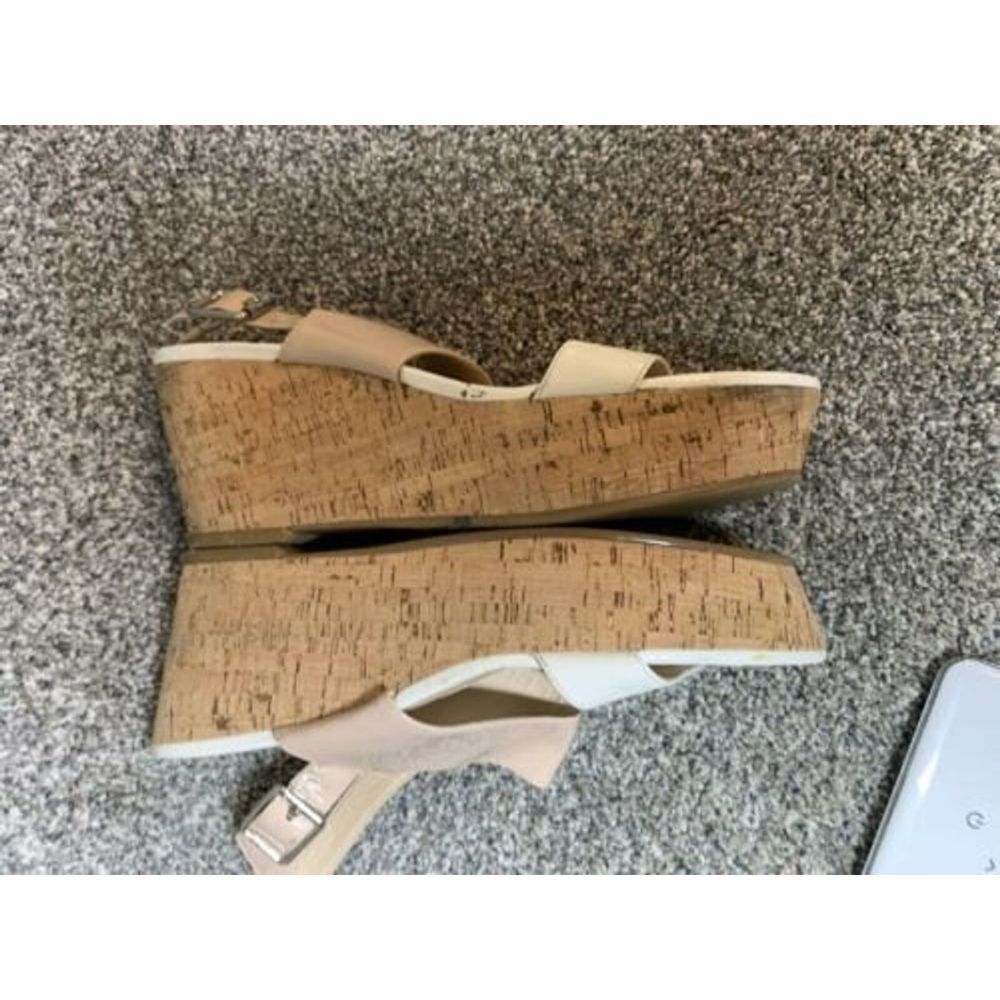 Calvin Klein Lorianne Women's White/ Beige Patent Wedge Sandals, Size:11 M - Picture 10 of 10